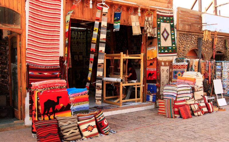 Colorful market, town of Dahab, Egypt