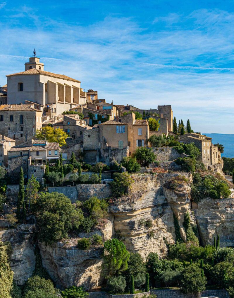 View on Gordes, a small typical town in Provence, France. Beautiful village, with view on roof