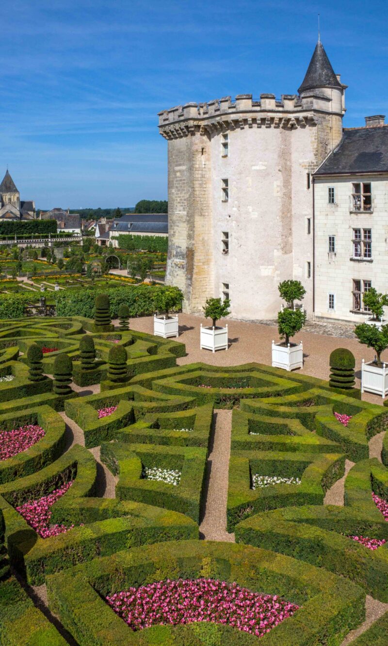 Loire Valley. France. 07.22.12. The 16th century chateau and gardens of Villandry in the Loire Valley, France. Like all the other châteaux of the Loire Valley, it is a UNESCO. World Heritage Site.