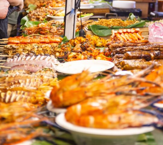Sample street food in Bangkok