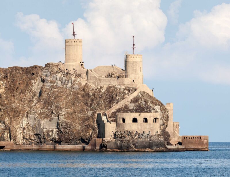Old Jalali fort in the harbor of Muscat. Sultanate of Oman, Middle East