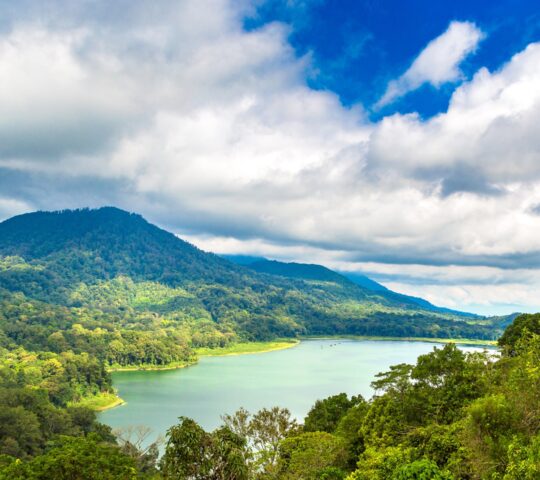 Looking over the crater lake of Tamblingan