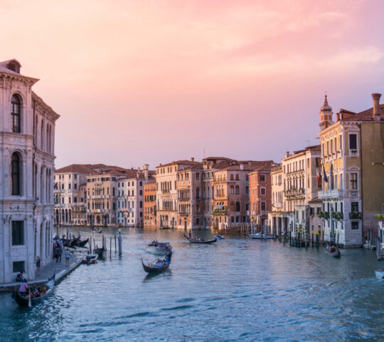 Cruising the Grand Canal in Venice