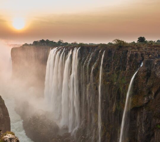 Sunset over Victoria Falls