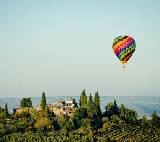 Flying over the Tuscan countryside