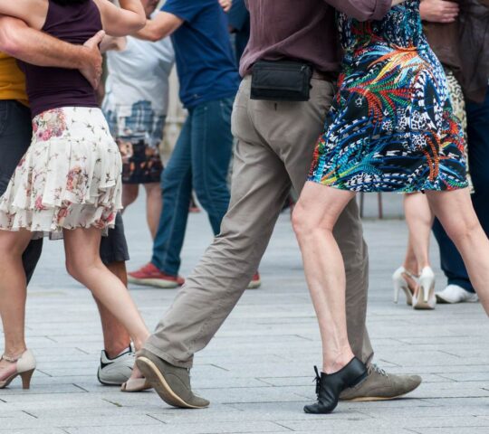 An outdoor milonga in Buenos Aires