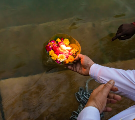 A religious ceremony on the Ganges