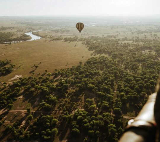 Hot air balloon flight over the Serengeti