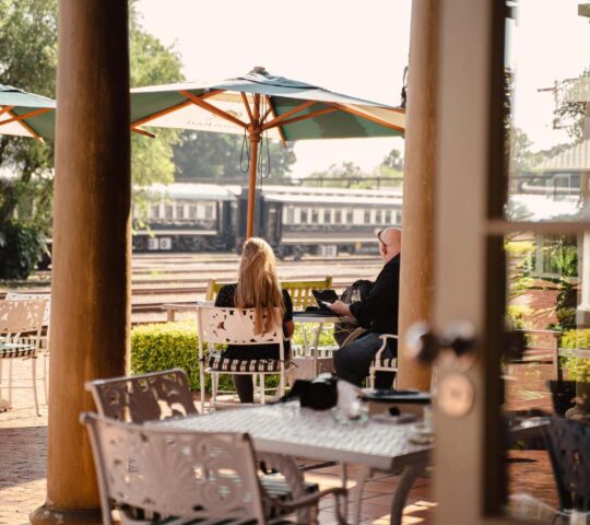 Passengers wait to board Rovos Rail