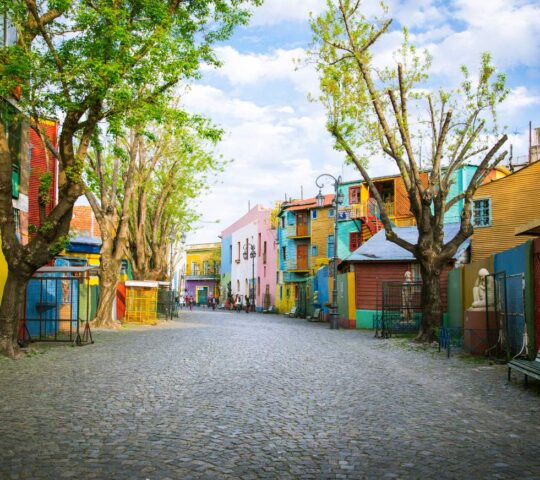 Colourful buildings line the streets in Buenos Aires