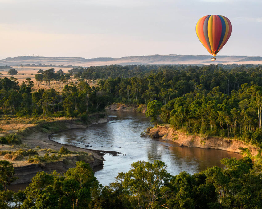 Hot air balloon safari over the Maasai Mara