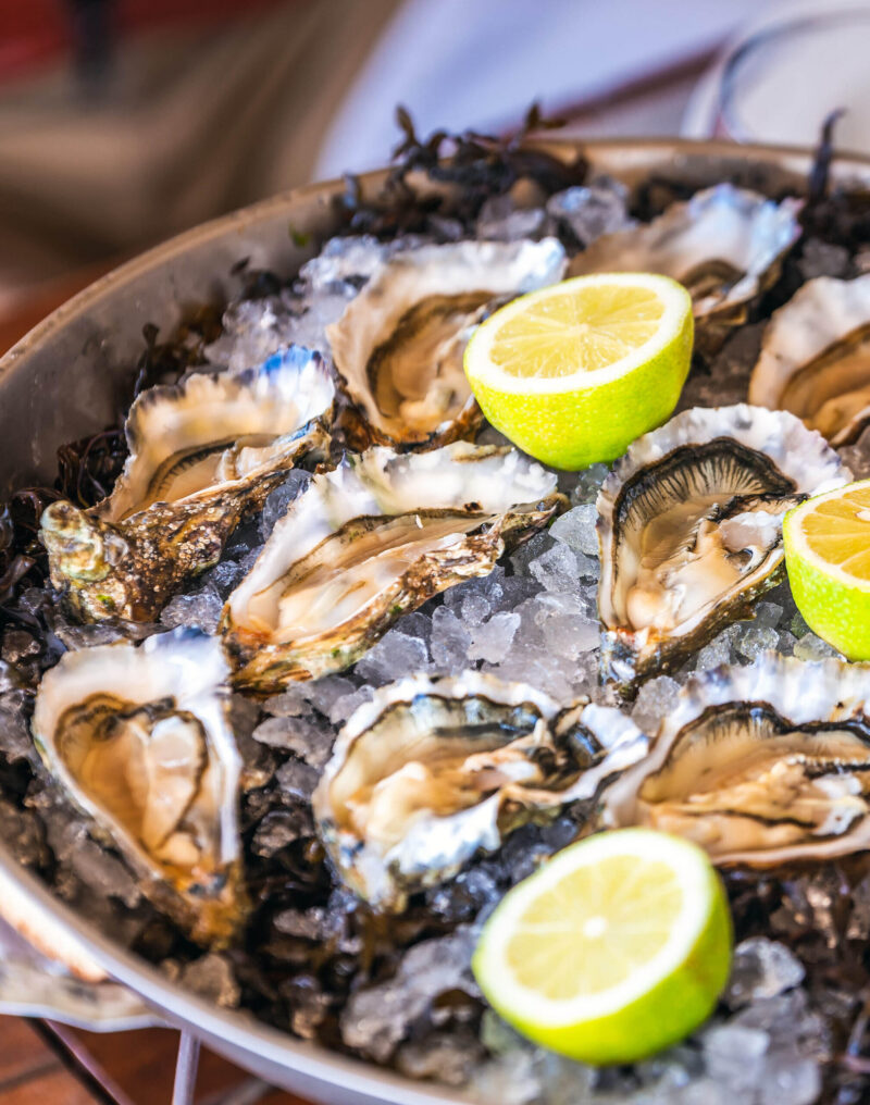 Fresh oysters in Oualidia, a coastal village in Morocco situated between El Jadida and Safi. It is located beside a protected natural lagoon and has been called Morocco’s oyster capital.