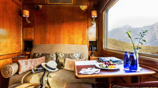 Blue train lounge car