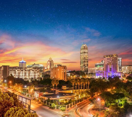 The lights of Johannesburg at night
