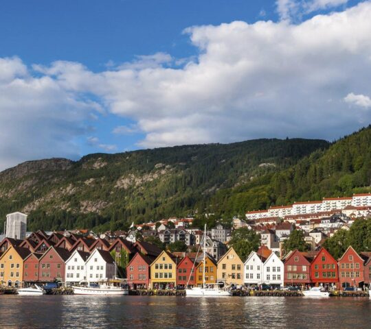 Colourful coastal houses in Bergen