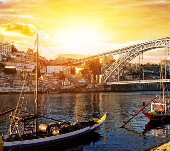 Soaking up the sunset in Porto