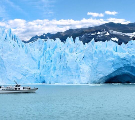 A boat gets up close to the magnificent Perito Moreno