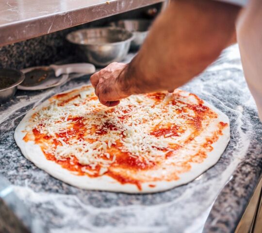 Traditional Italian pizza in Rome