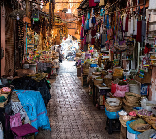 Stalls in the Marrakesh medina