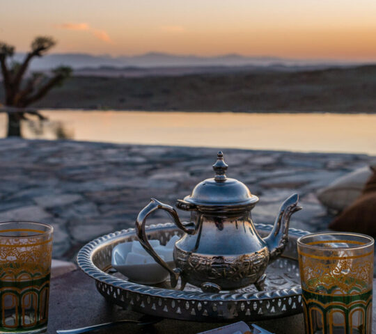 Mint tea in the Agafay Desert
