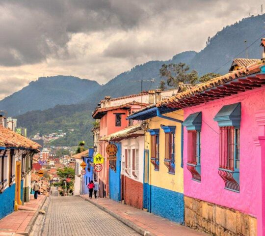 The colourful streets of La Candelaria in Bogotá