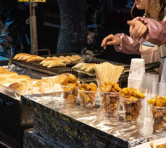 Korean street food at Gwangjang Market in Seoul