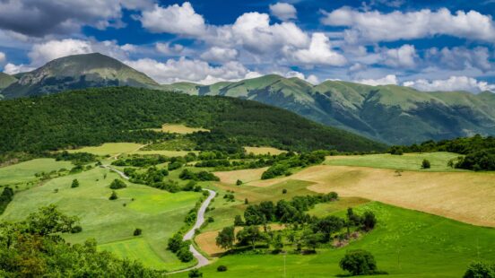Mountain view in Umbria in Italy, Europe