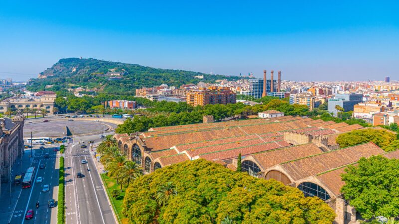 Aerial view of the maritime museum of Barcelona, Spain