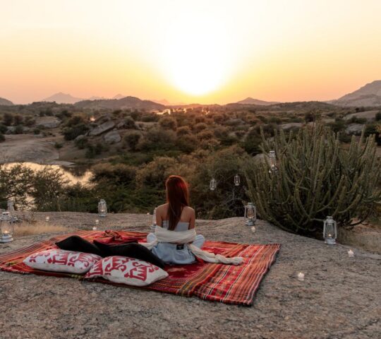 Sunset drinks at JAWAI in rural Rajasthan