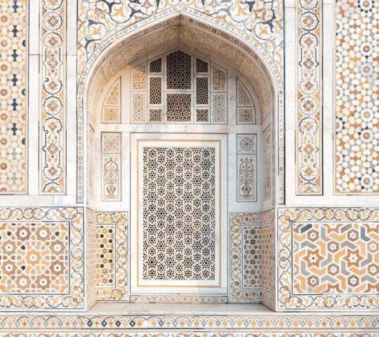 Detailed marble inlay at the Taj Mahal