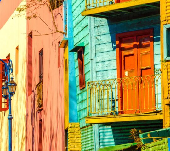 The colourful houses in La Boca, Buenos Aires