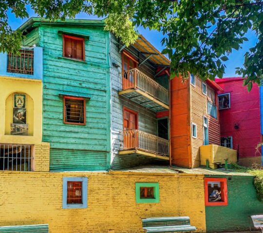 Vibrant houses of La Boca in Buenos Aires