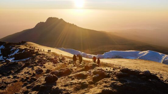 Sunrise over the peak of Mount Kilimanjaro