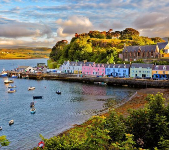 Pretty Portree on the Isle of Skye in Scotland