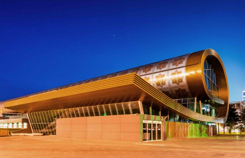 Baku – MAY 30, 2014: Carpet Museum on May 30 in Baku, Azerbaijan. Carpet Museum is one of the newest Baku landmarks