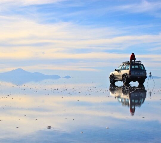 The reflections of rainy season on the Salt Flats