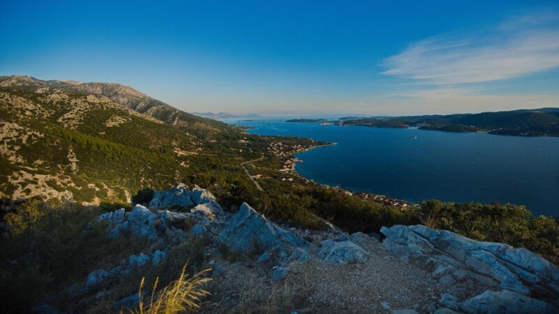 Korcula island and Peljesac peninsula in southern Croatia.