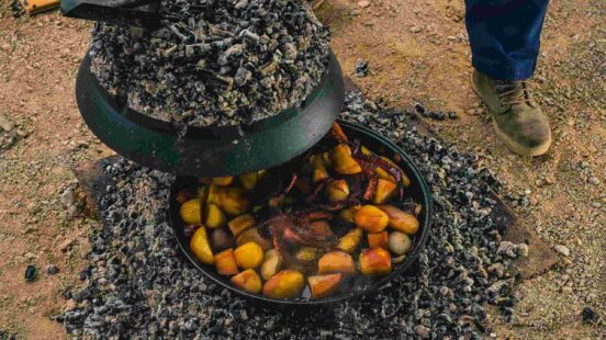 Cooking traditional cooking in croatia, peka