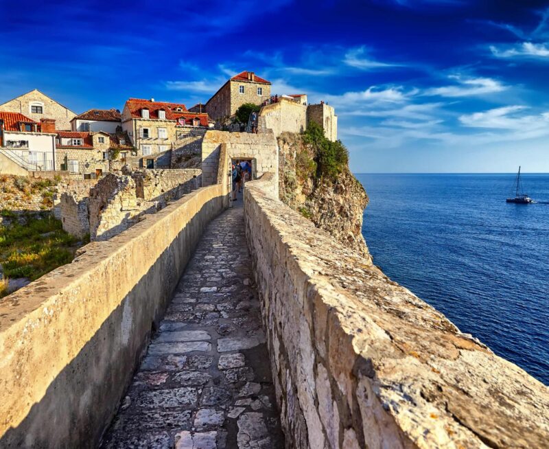 The Panorama Dubrovnik Old Town roofs at sunset. Europe, Croatia
