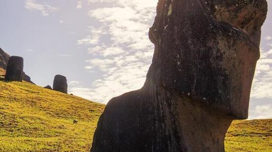 Large stone carvings on Easter Island