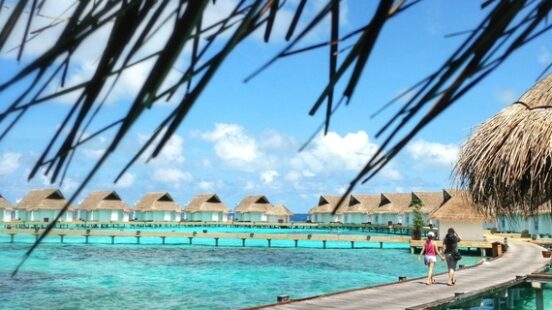 Couple on a tropical Maldives