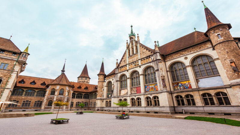 Swiss National Museum or Landesmuseum is located in the centre of Zurich city in Switzerland