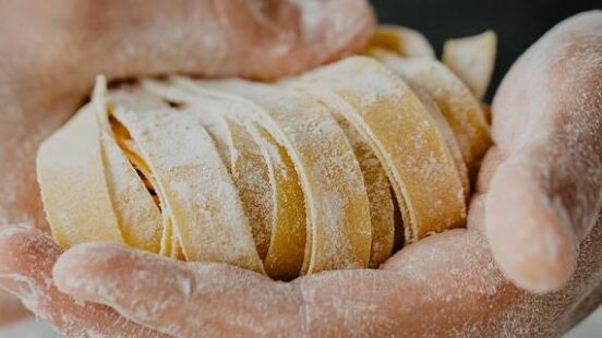 Chef making traditional italian homemade pasta