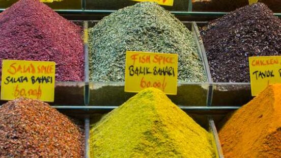 Inside the Spice Bazaar in Istanbul, Turkey