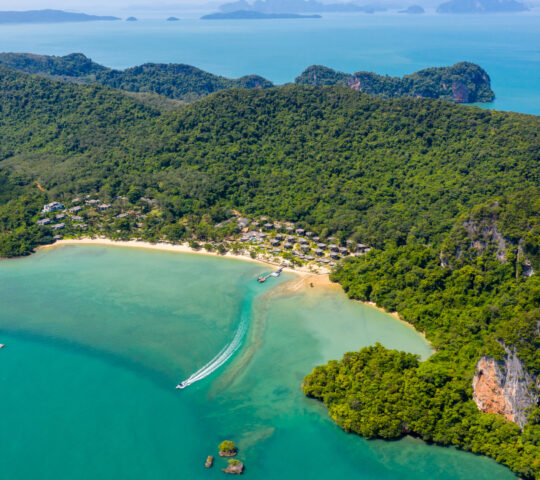 The paradise island of Koh Yao Noi from above