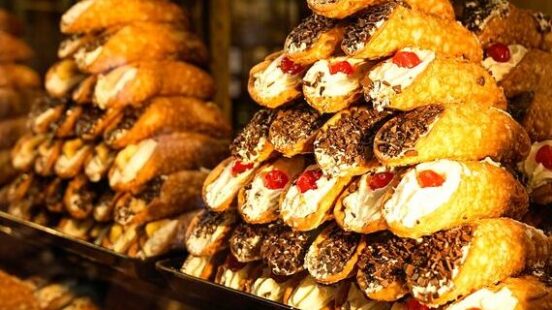 A shop selling cannoli in Italy