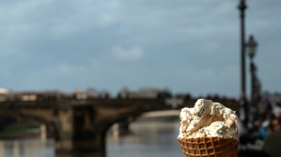 Eating an Italian ice cream