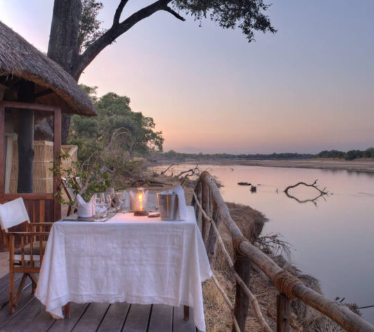 Dinner on the river bank