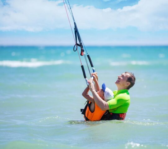 Learning to kite surf in Mauritius
