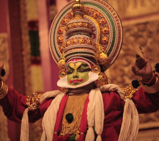 A traditional Kathakali dancer